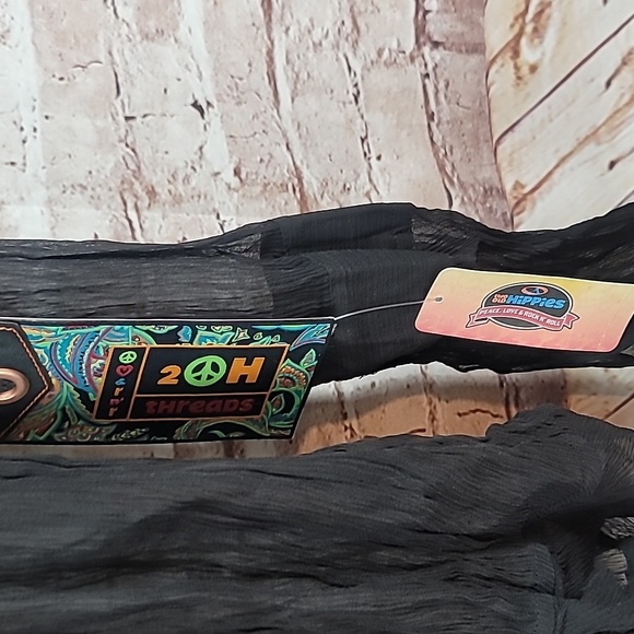 2oh 2 old hippies threads black silk shirt nwt Women's small - Picture 3 of 8